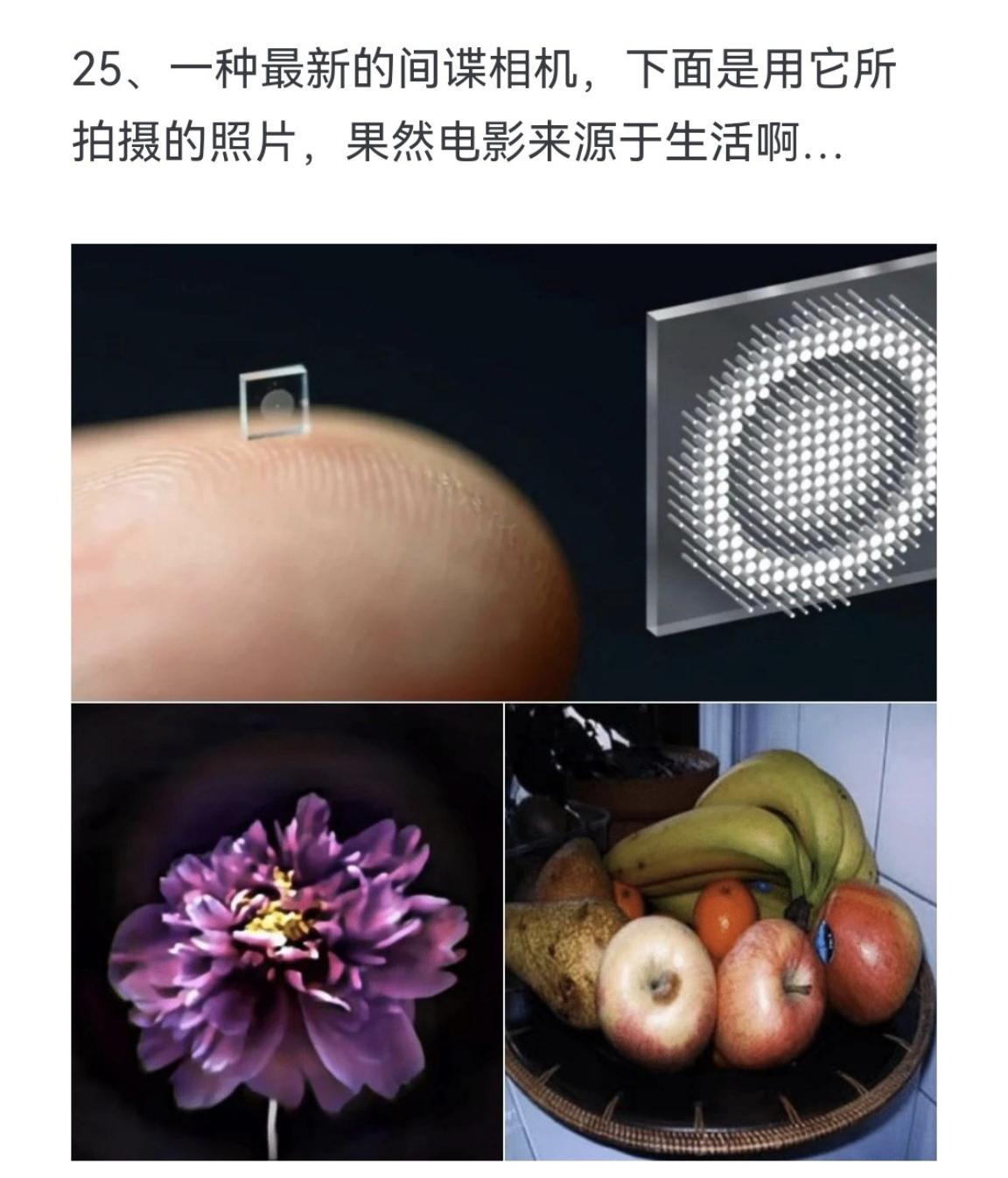 一种最新的间谍相机，下面是用它所拍摄的照片，果然电影来源于生活啊