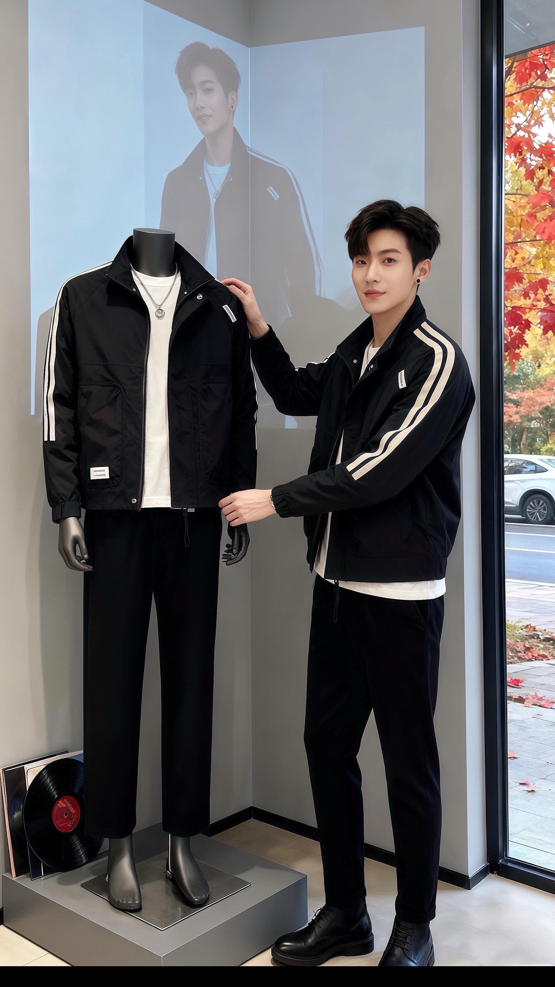 枫红漫过咖啡店窗沿时，许妍刚拐过街角，撞进皓明蹲身揉萨摩耶脑袋的画面里...