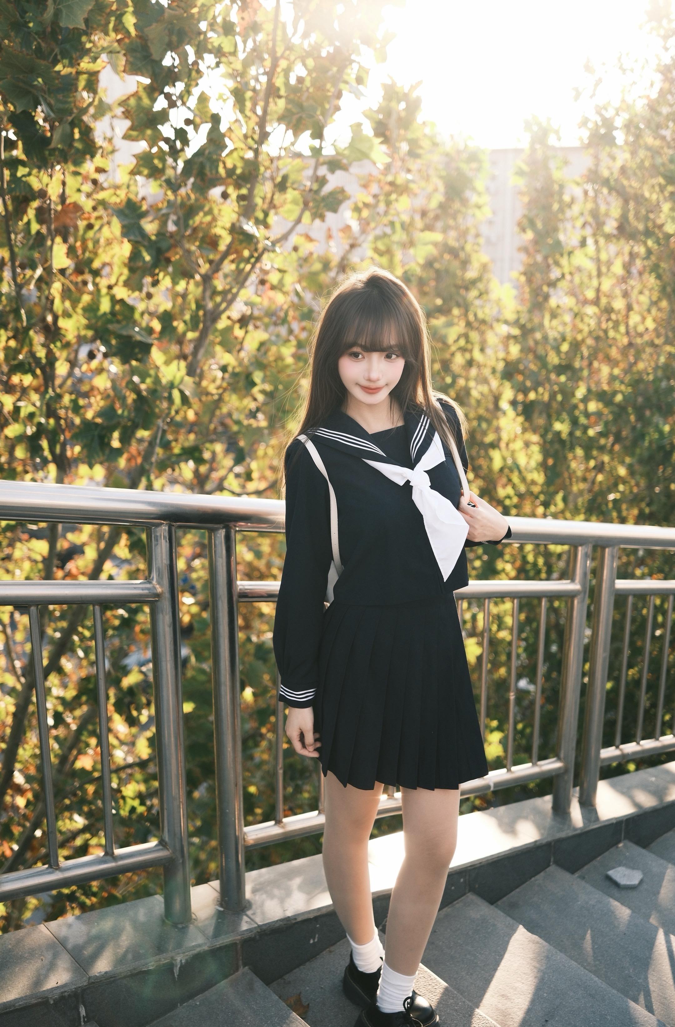 温暖的阳光与温柔的女孩