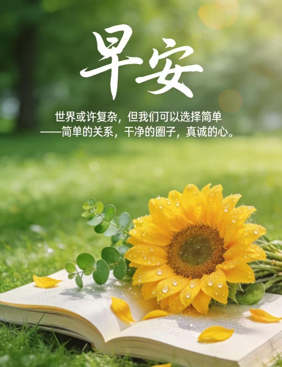 早安
世界或许复杂，但我们可以选择简简单的关系，干净的圈子，真诚的心。