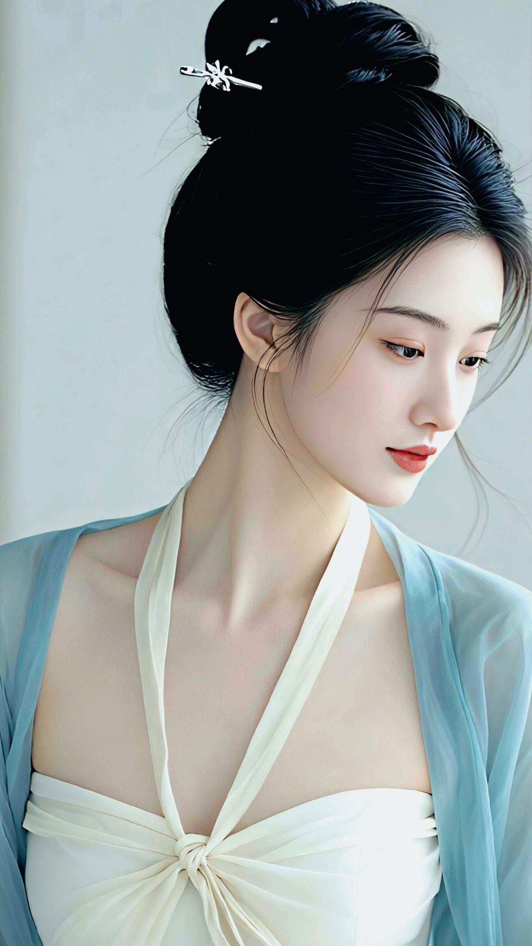 温婉古典，如梦似幻，一抹蓝纱，尽显东方韵味。