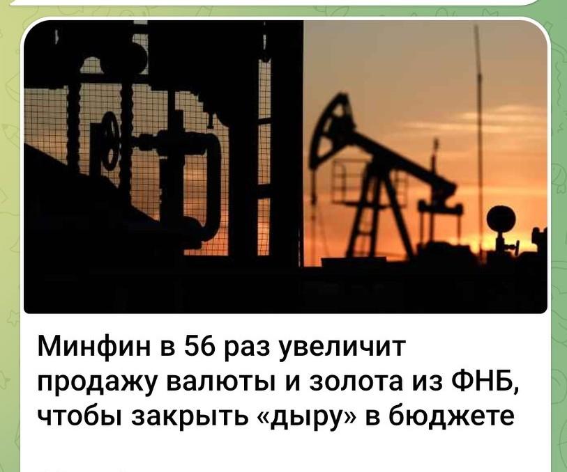 💰 俄财政部拟将国家福利基金外汇黄金抛售量提高56倍 填补预算缺口
 
俄罗斯