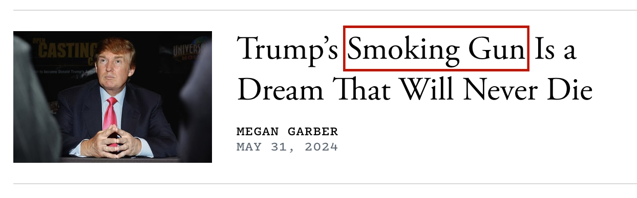 补充个新闻短语——smoking gun，字面意思是