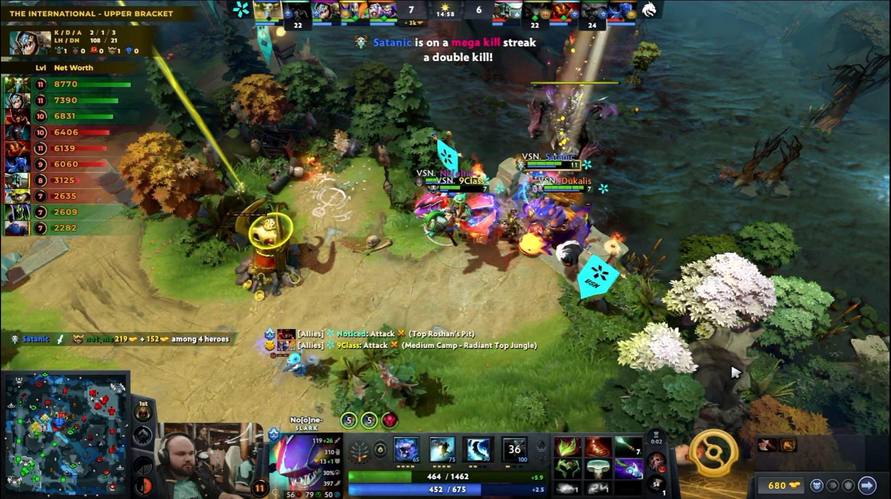 DOTA2TI15 淘汰赛胜者组半决赛Spirit对阵Vision战队BO3第一