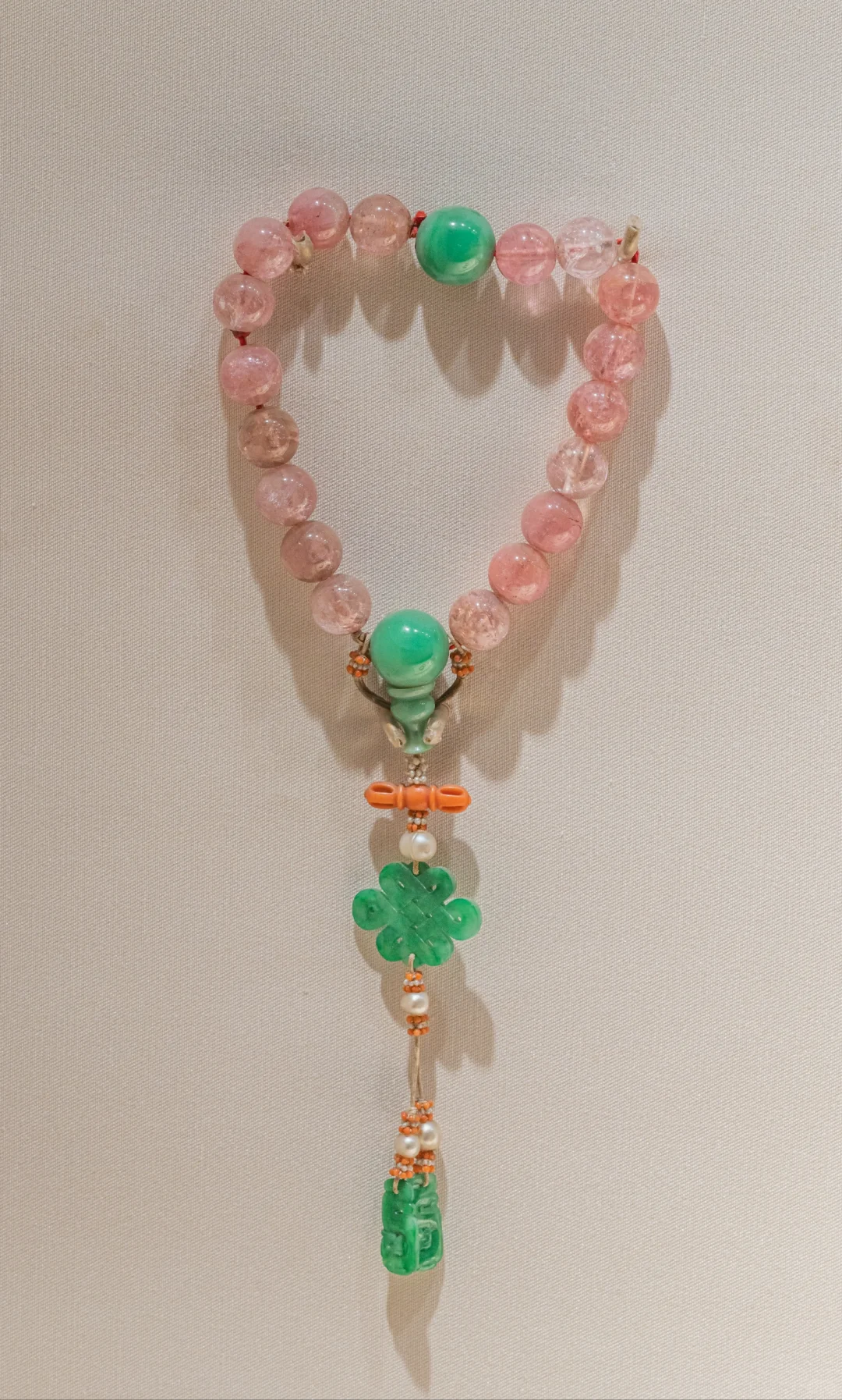 清代少女系的粉碧玺手串，太美了！