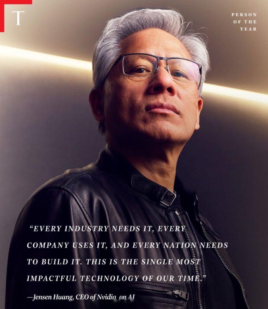 伟达首席执行官黄仁勋对《时代》杂志表示：“人们普遍认为世界GDP的上限是100万