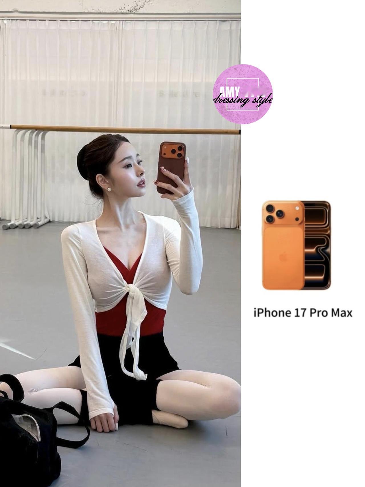 宋智雅这身芭蕾风搭配太戳“甜柔辣妹感”了！红白撞色芭蕾练功服勾勒曼妙身材，白色绑