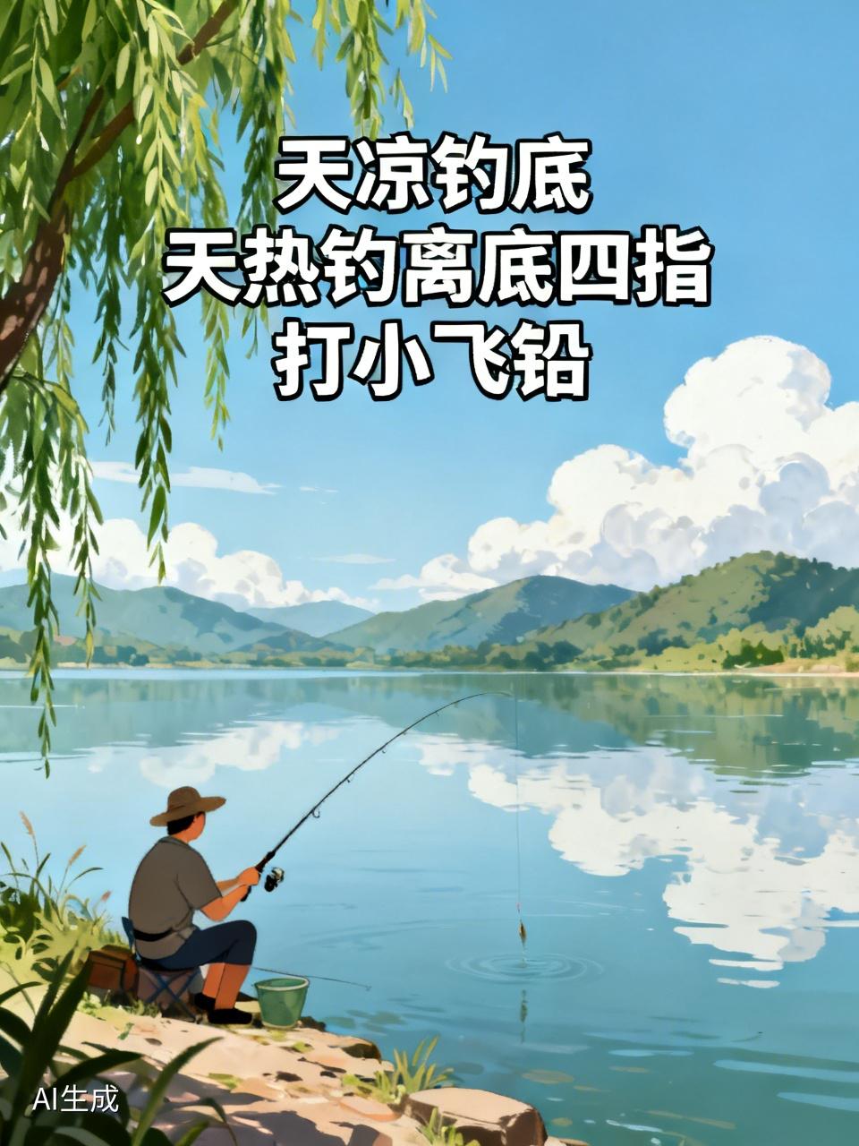 天凉钓底，天热钓离底四指，打小飞铅，天热河底脏，鱼都离底，有许多杠精天天抬杠，他