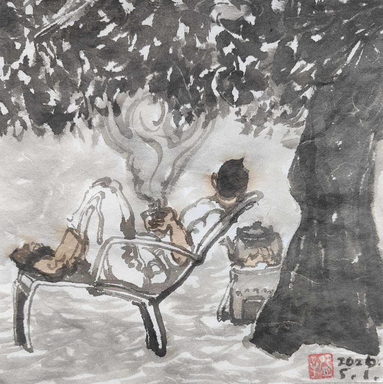 碗子的潜意识水墨《心游系列No2》