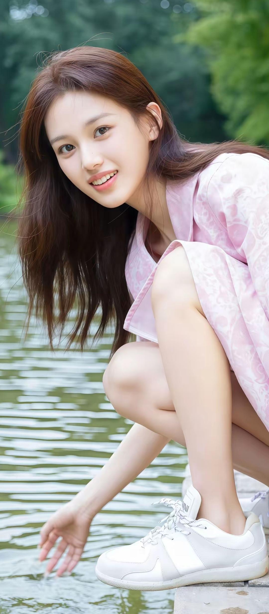 微笑如花，清新自然。