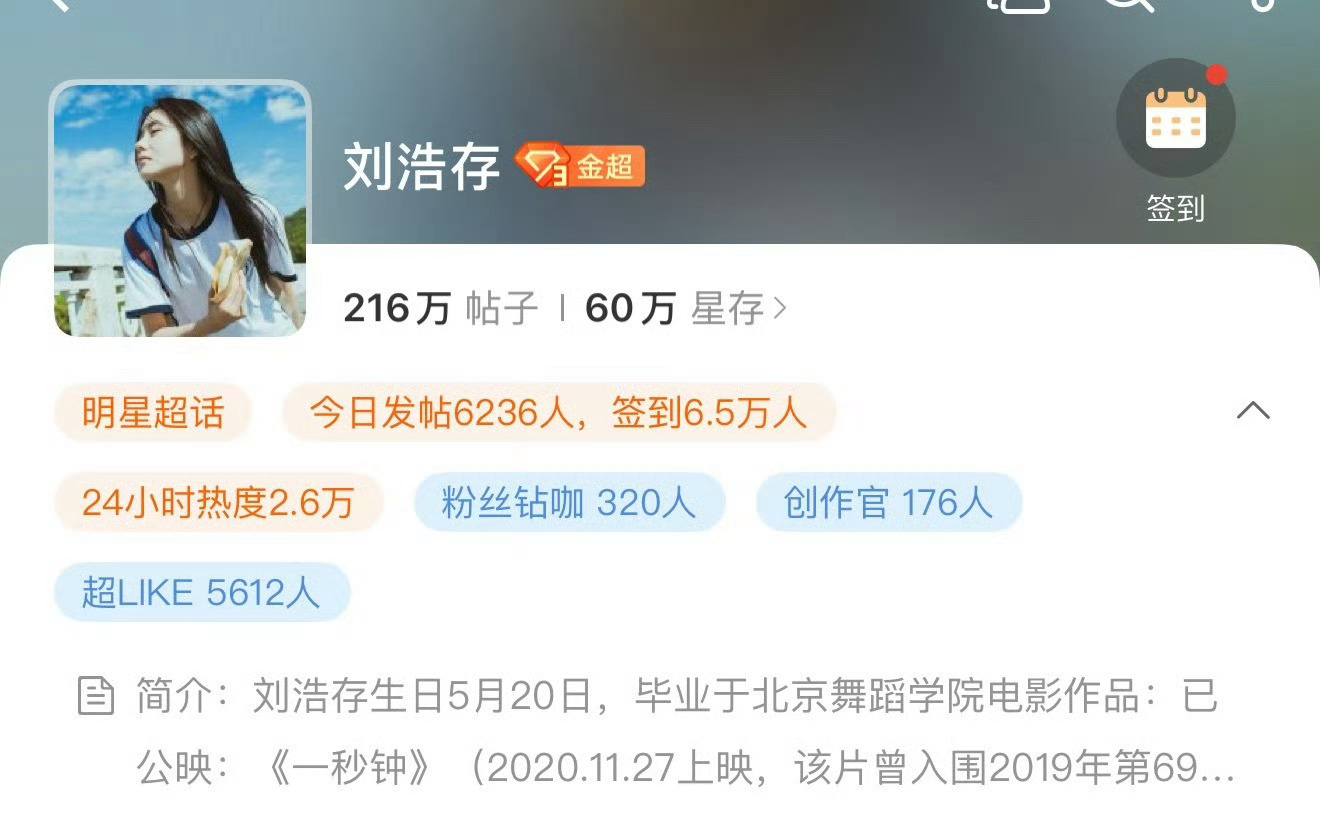 刘浩存 首位超like破5600的00花🌸存子存毛厉害的🔥 ​​​