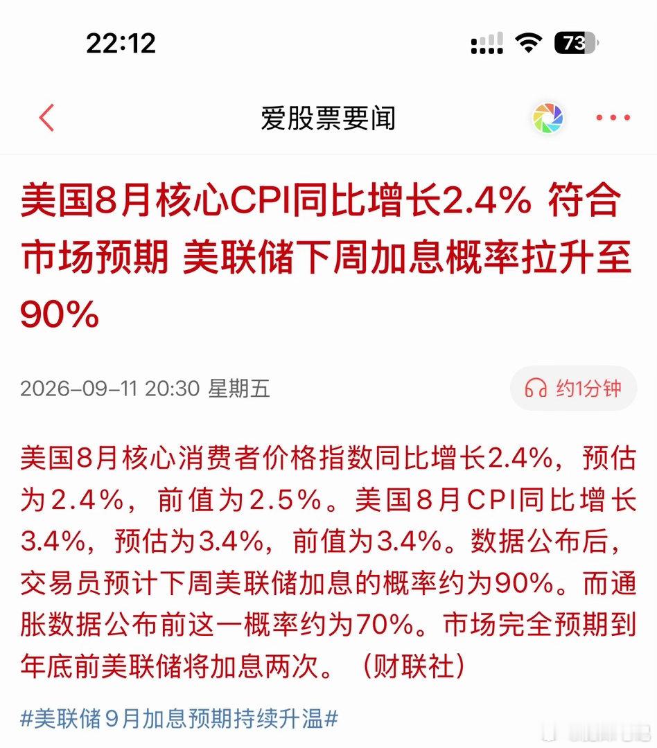 美国8月CPI9月最后的靴子落地了，美国8月CPI的数据出炉！其中8月核心CPI