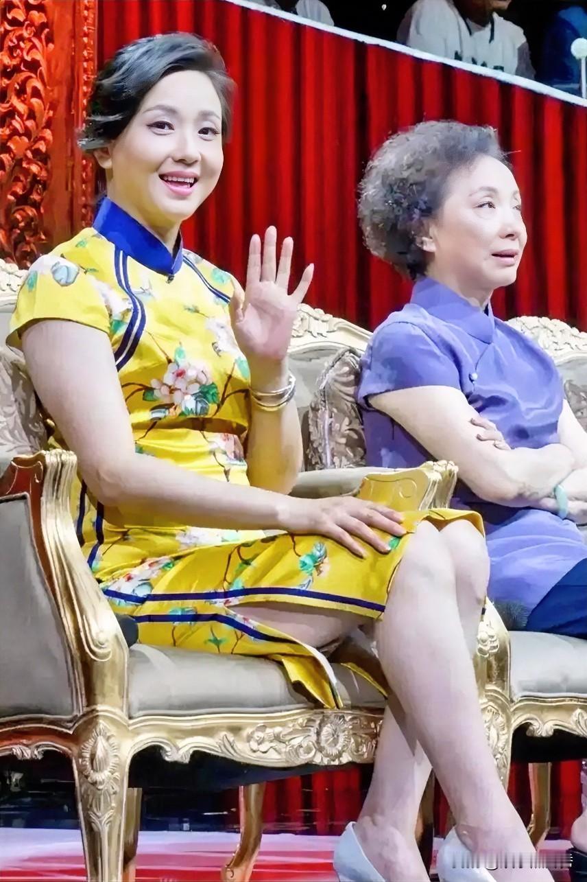 她穿着旗袍，笑容温婉，但是缺少何赛飞那种“贵气”！

她不是那种“浓妆艳抹”的美