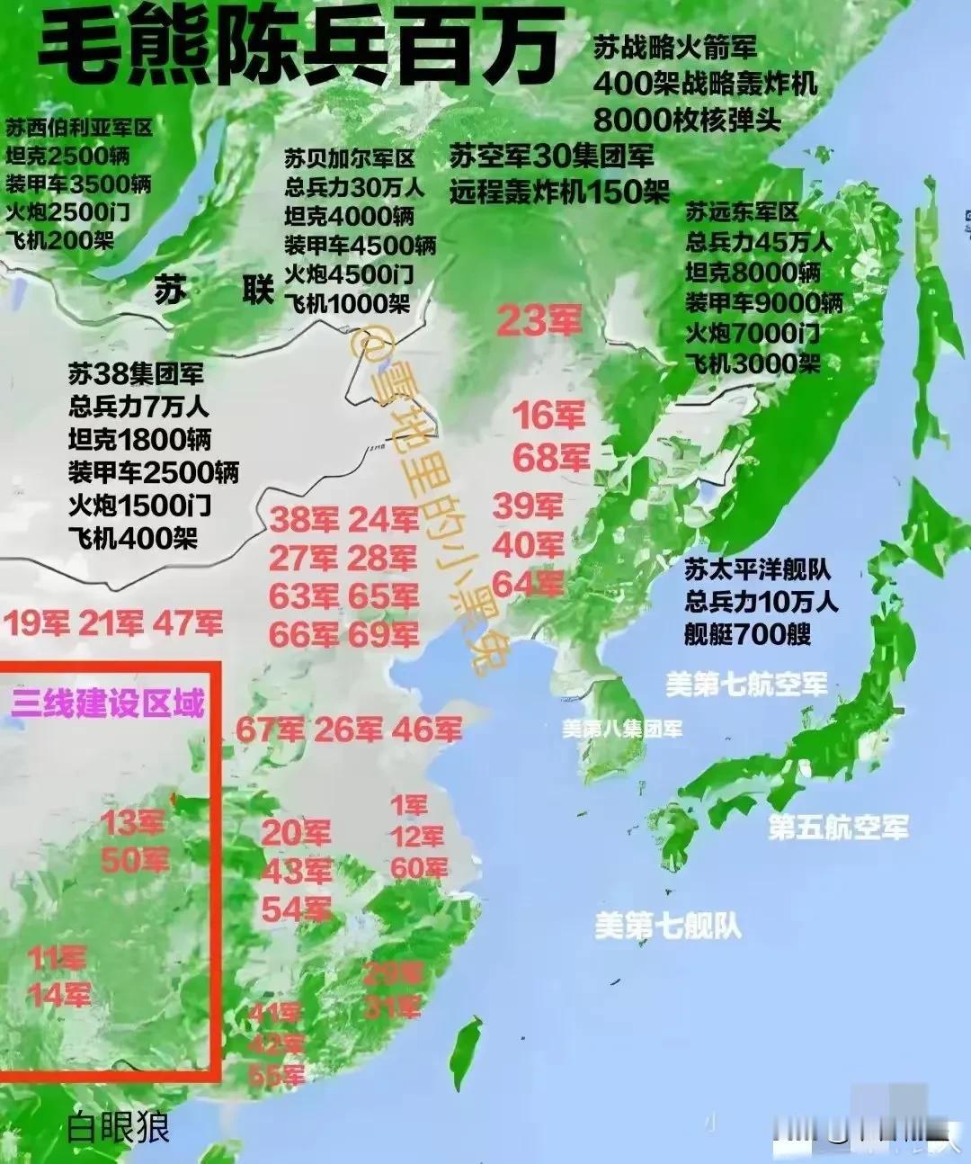 当年的苏联陈兵百万，可想而知当年我们有多难！