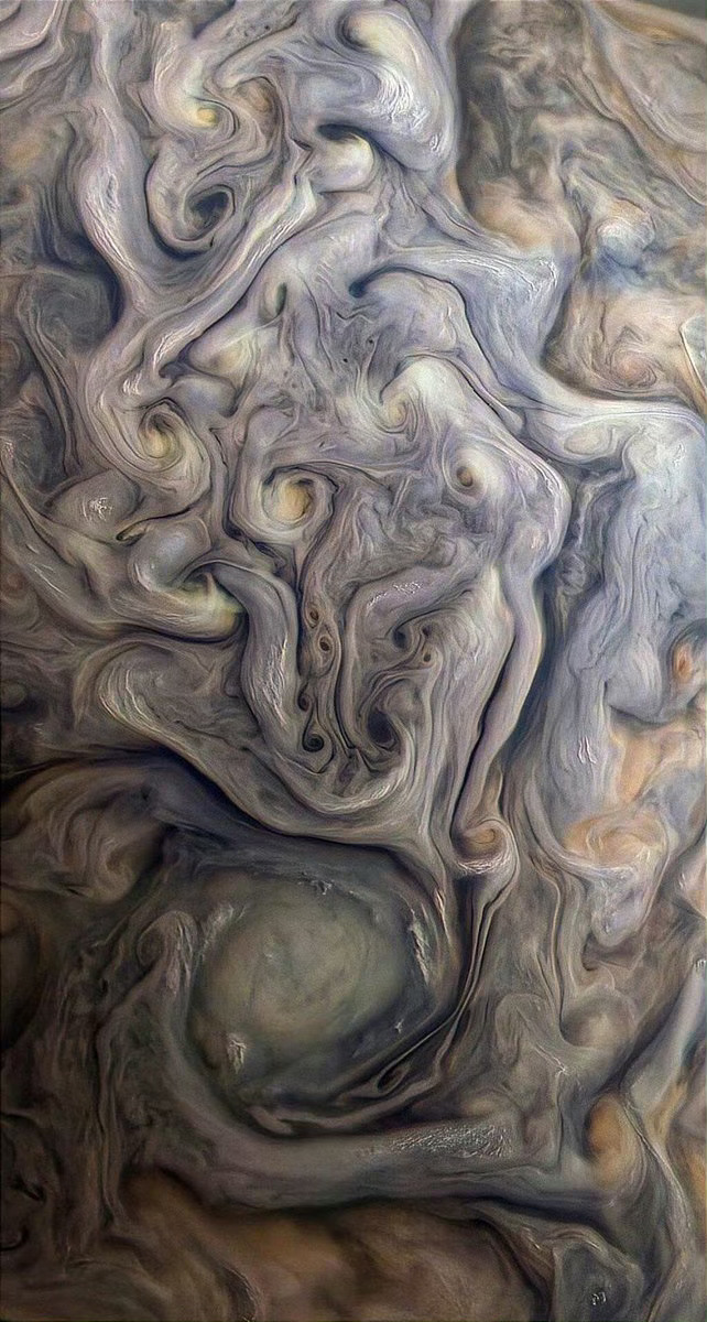 #每天一天文图# 朱诺号拍摄的木星云层顶部 ​​​