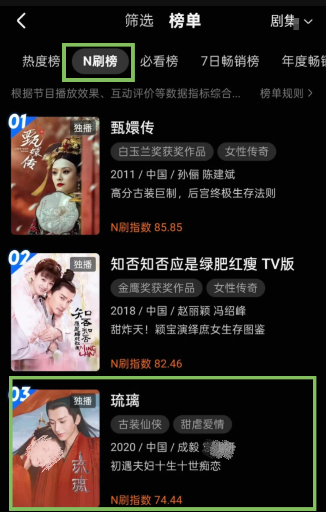 看长尾就得看n刷榜，看n刷榜还得看成毅🫡 