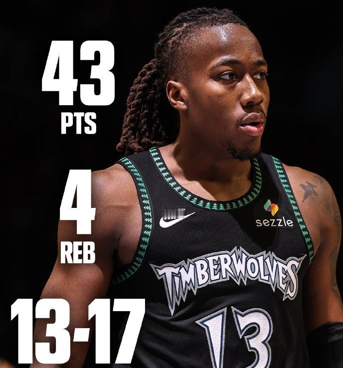 道苏姆封神之战！

全场出战42分钟，投篮17中13，三分5中5，罚球12中12