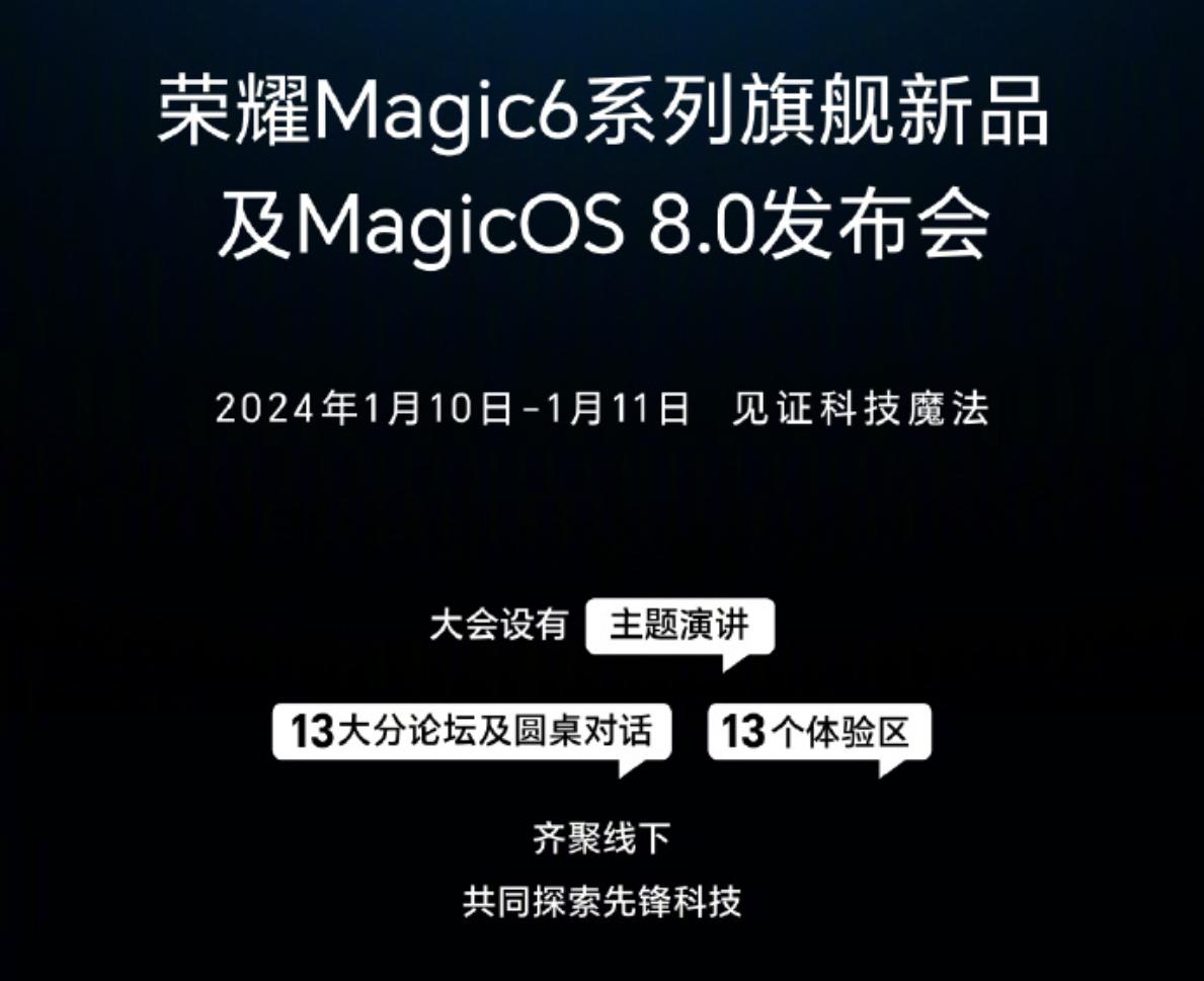 荣耀魔法OS来了，一月这场发布会内容真的很多

1月10日-11日，一是荣耀将带