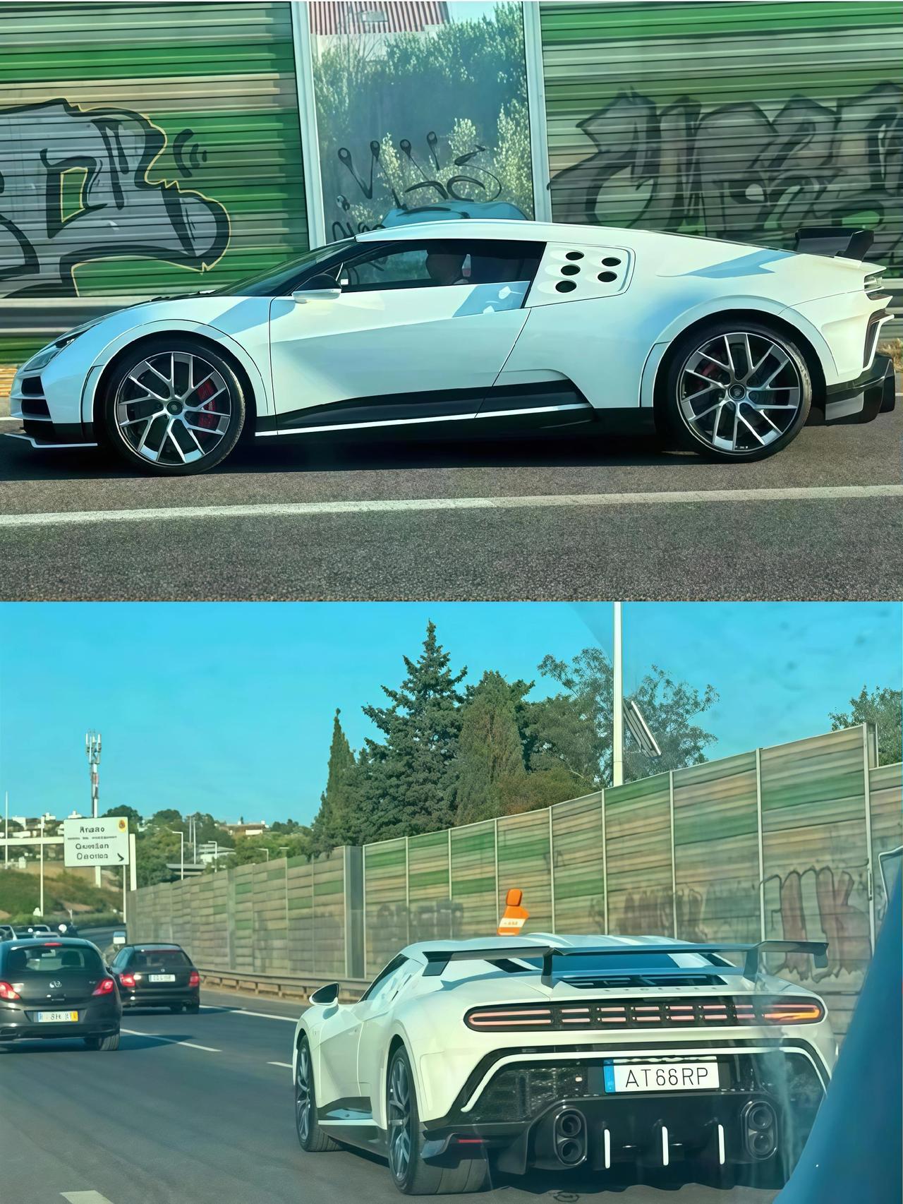 偶遇C罗开着限量10台每台售价1000万美金以上布加迪Bugatti cento