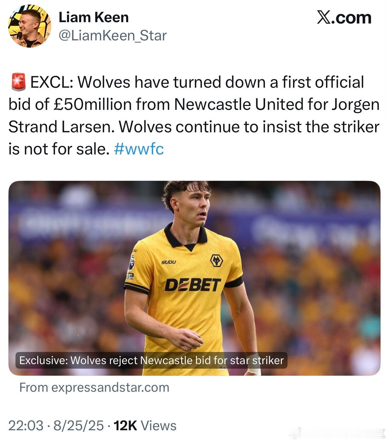 笑死，上瘾是吧[二哈]5000万英镑报价被拒绝，球员还是非卖品。报价的都是不想卖