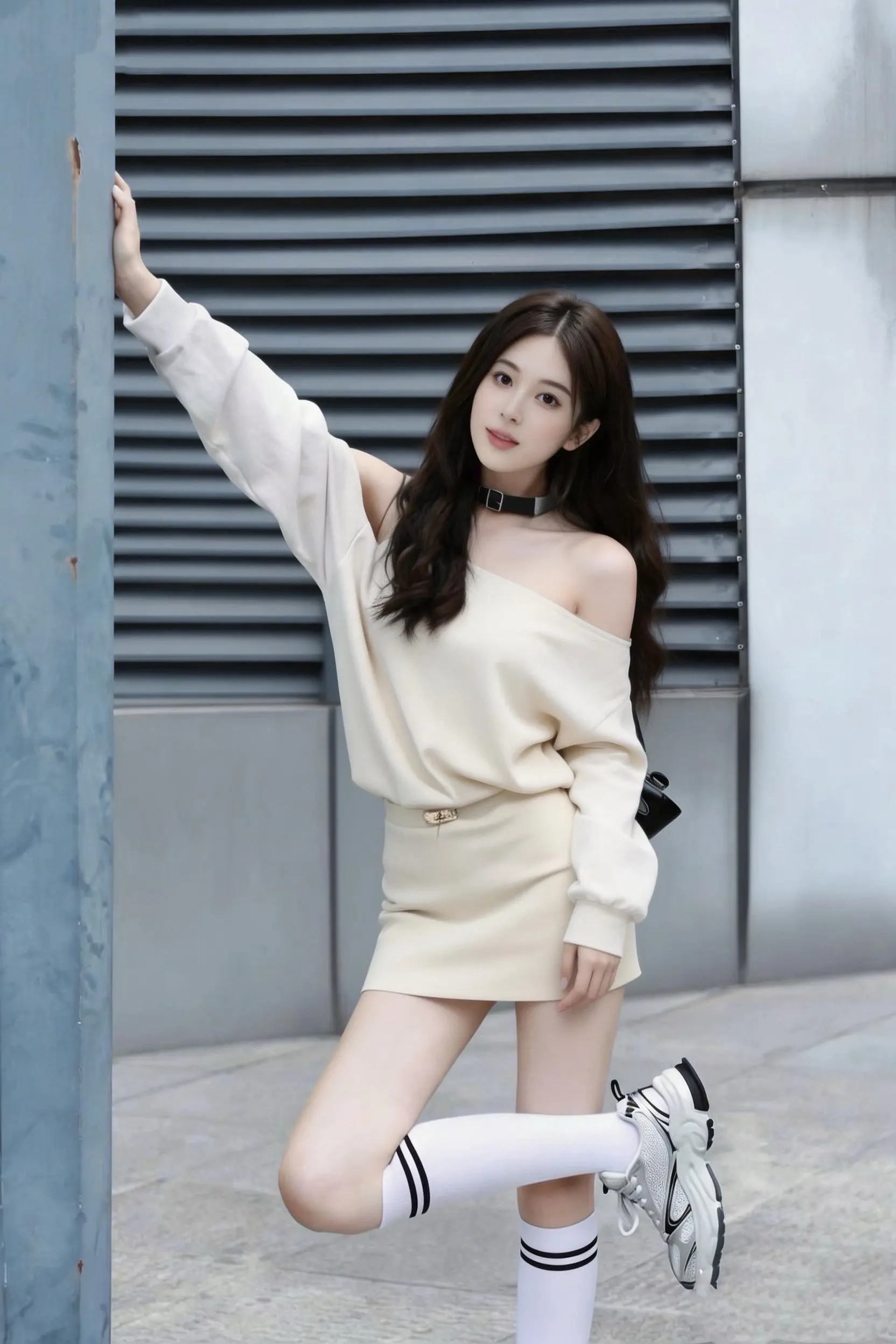 一套搞定两种风格！单穿甜妹，外搭外套。        ！奶杏色套装也太...