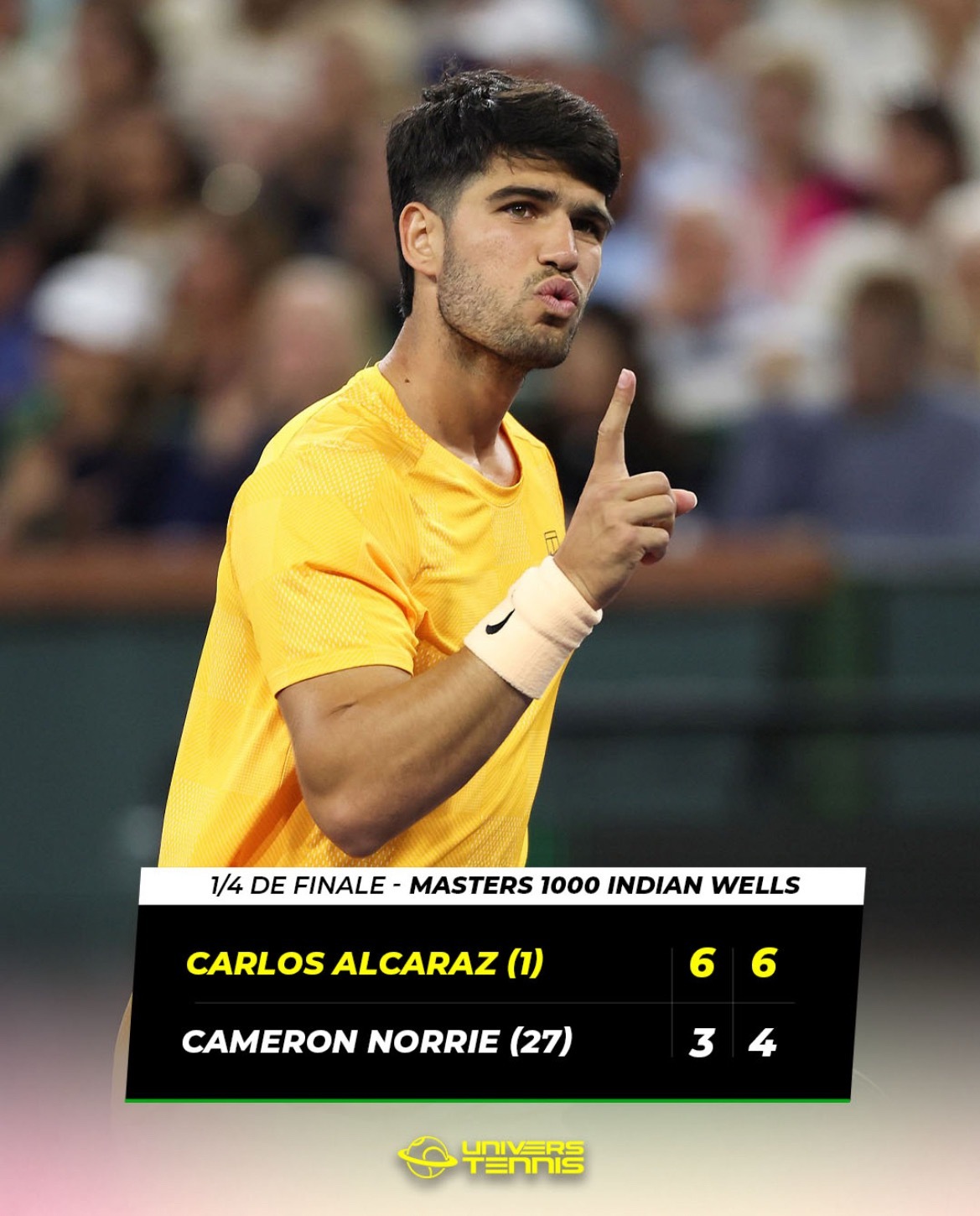 网球talking大会阿尔卡拉斯赛季16连胜在印第安维尔斯连续第五次晋级半决赛卡