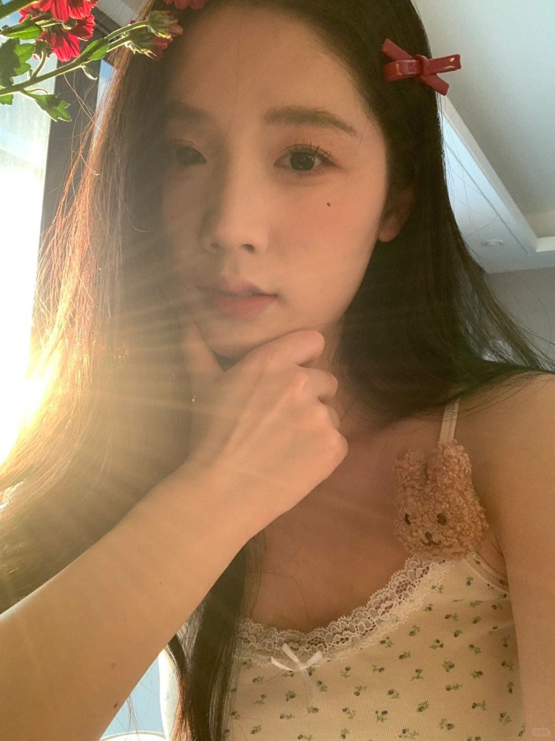 化完妆发现今天的夕阳美鼠了 赶紧咔咔一顿拍
