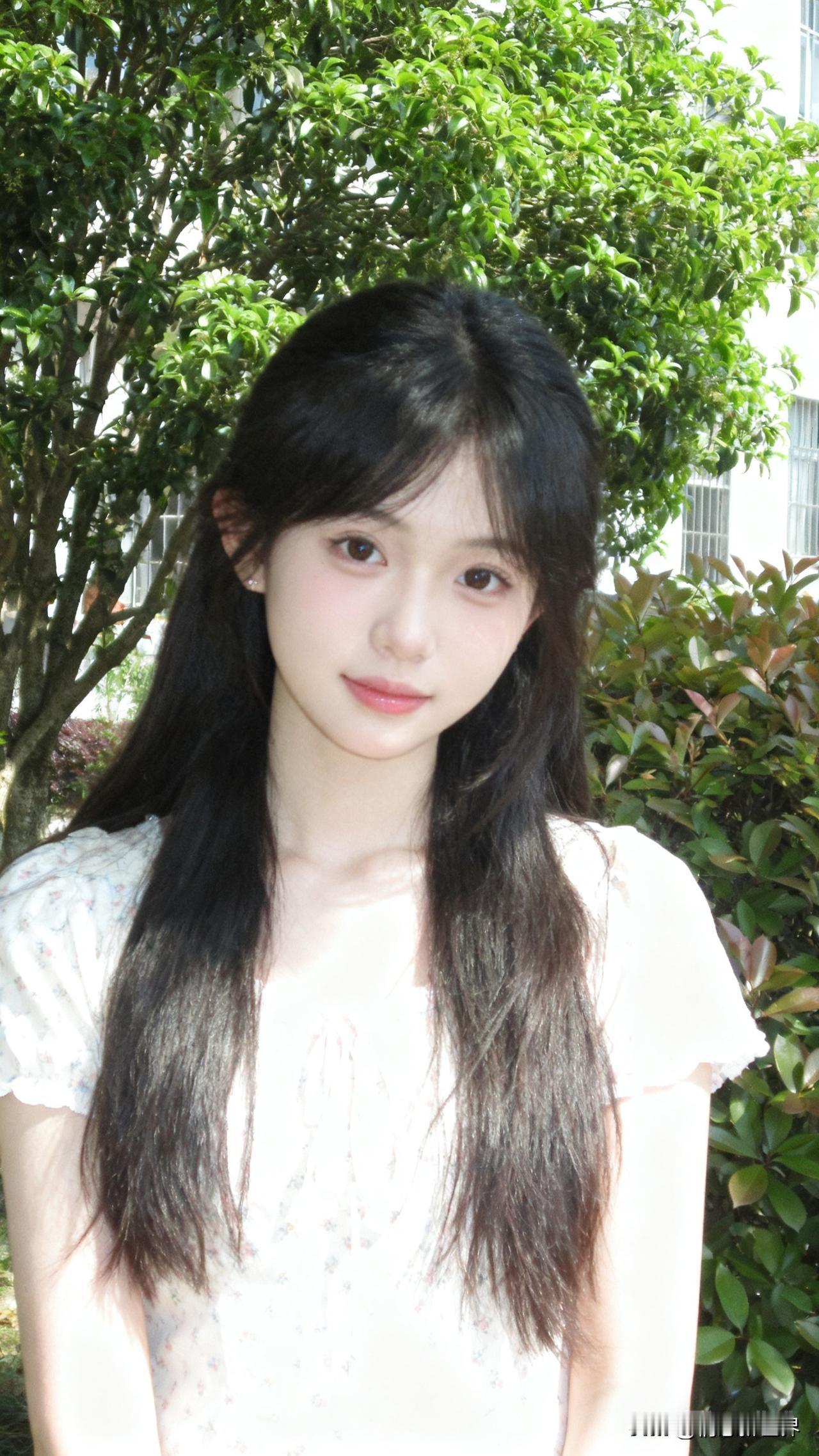 阳光下的甜美少女，花丛中的清新之美阳光白裙少女 鲜花少女拍照
