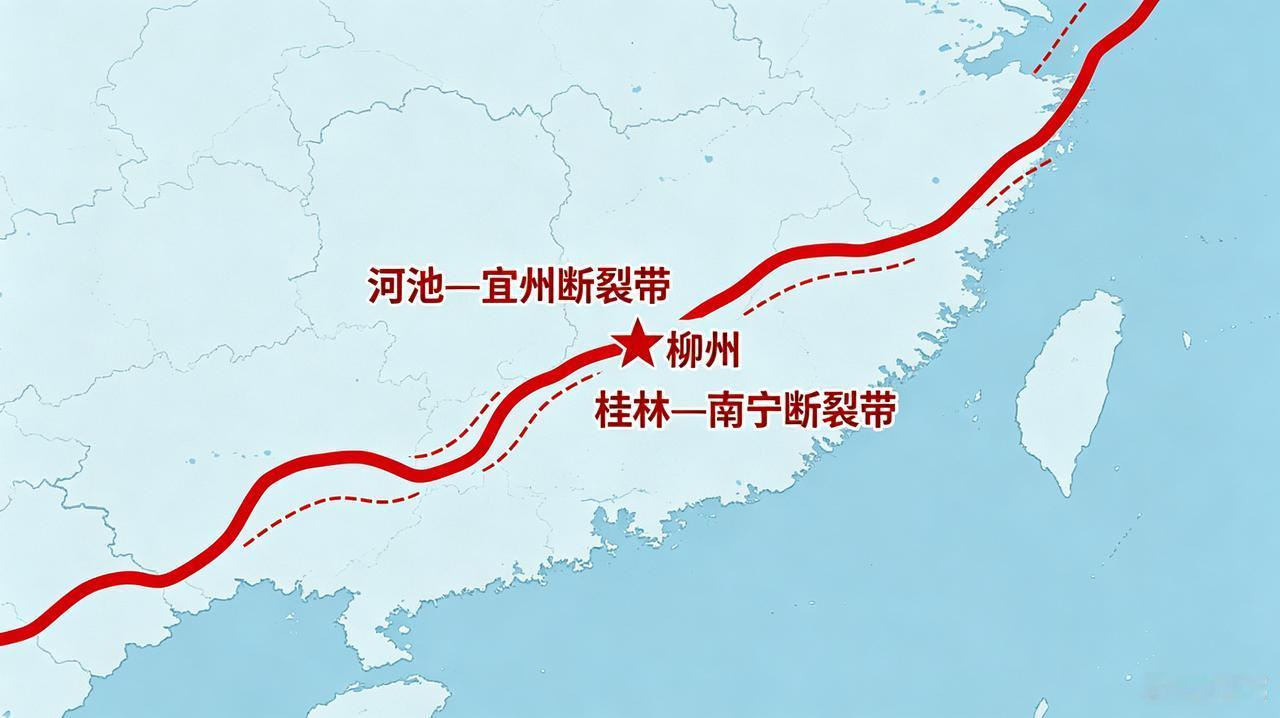 柳州不在全国知名的大型强震主地震带上，但处在多条区域性活动断裂带交会处，属于广西
