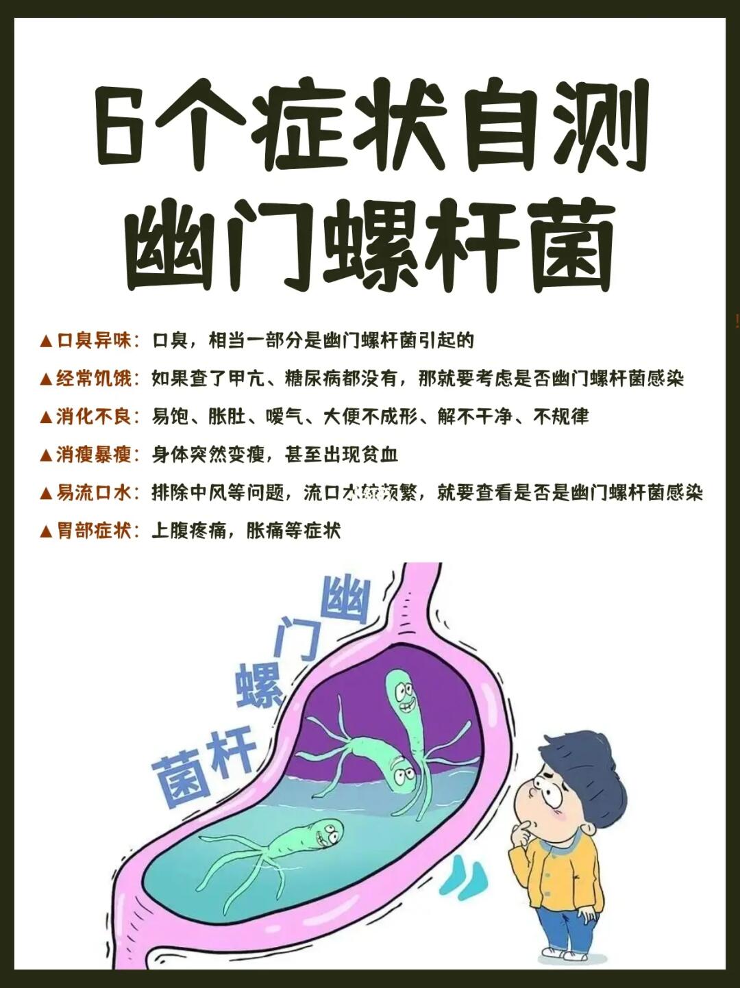 6个症状自测幽门螺杆菌