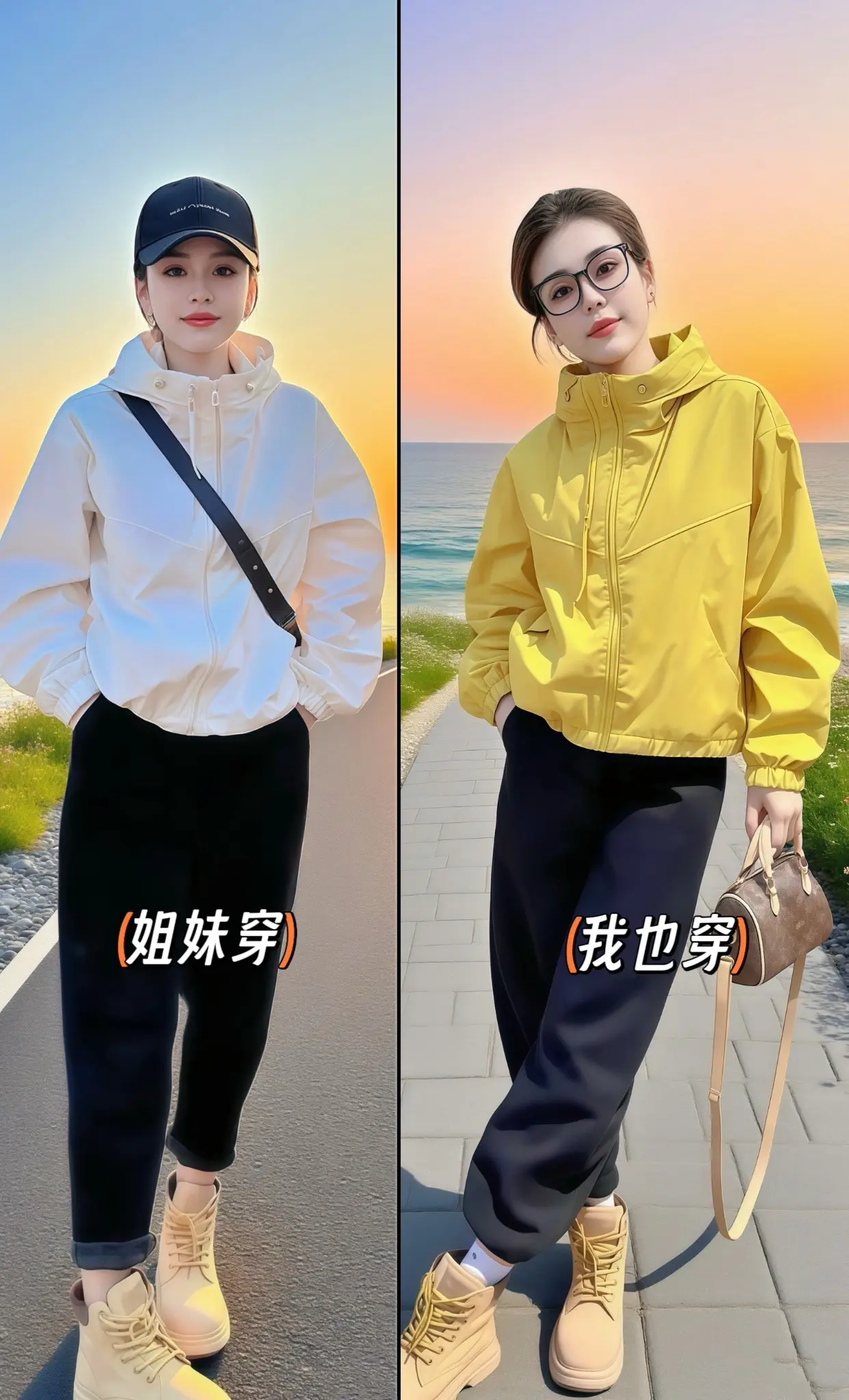 欧货双拉链冲锋衣，秋日穿搭神器✨。早秋必入单品！小个子也能穿出大长腿的...
