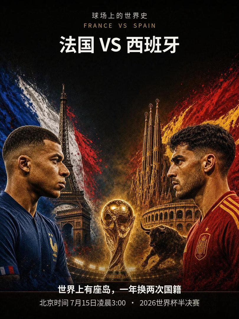 同一个王朝，法国砍了头，西班牙加了冕||今晚2026世界杯半决赛，法国VS西班牙