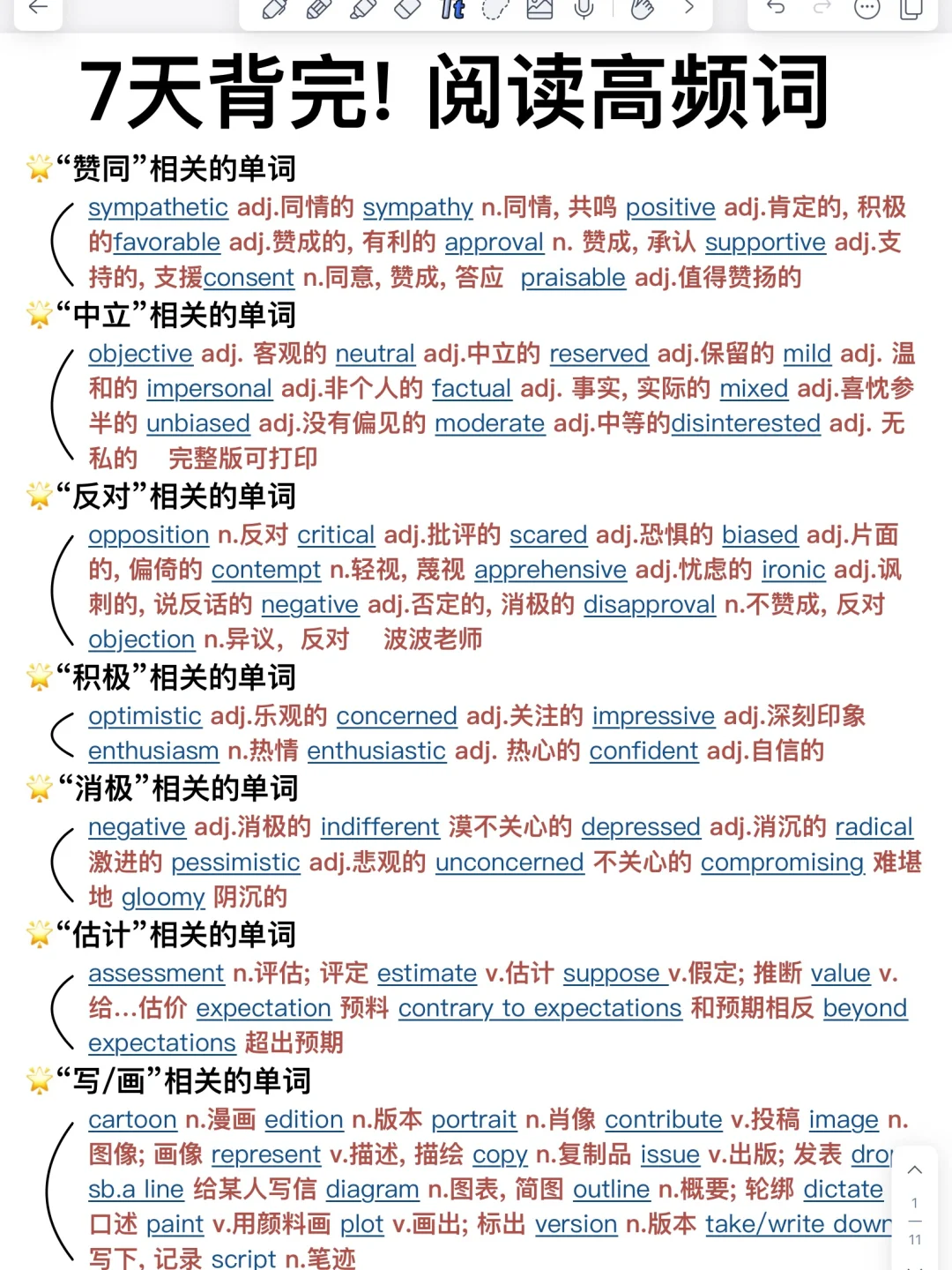7天背完！英语阅读高频词！你的阅读就稳了！