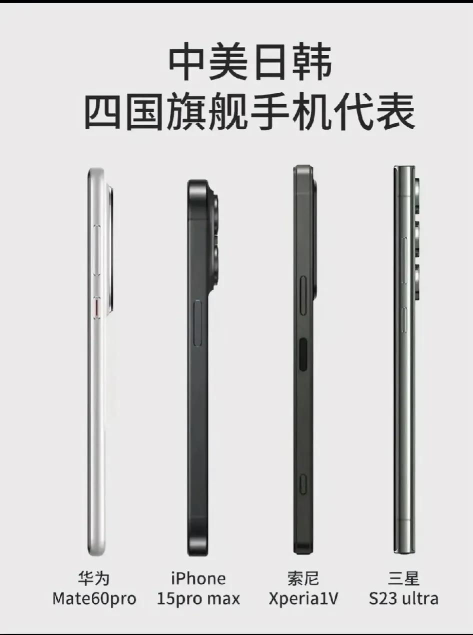 中美日韩的手机代表居然是华为Mate 60 Pro，iPhone 15 Pro 