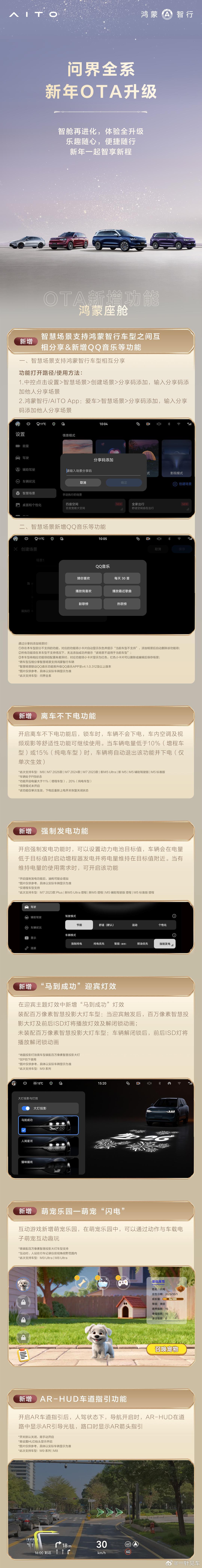 鸿蒙智行问界全系OTA升级内容一览，图文结合非常清晰，这次座舱的实用和情绪价值升