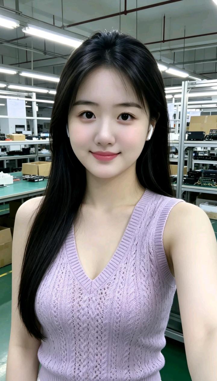 这位小姐姐在工厂里自拍呢。离氛围感美女就差一套配饰 工厂里的姑娘 厂花自拍