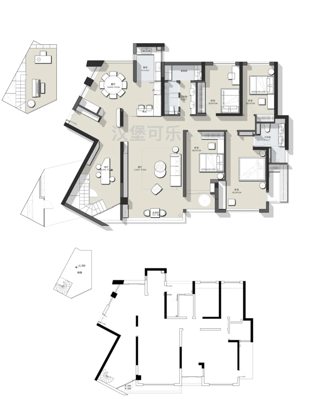 户型优化/大户型家政间+三分离卫生间合体