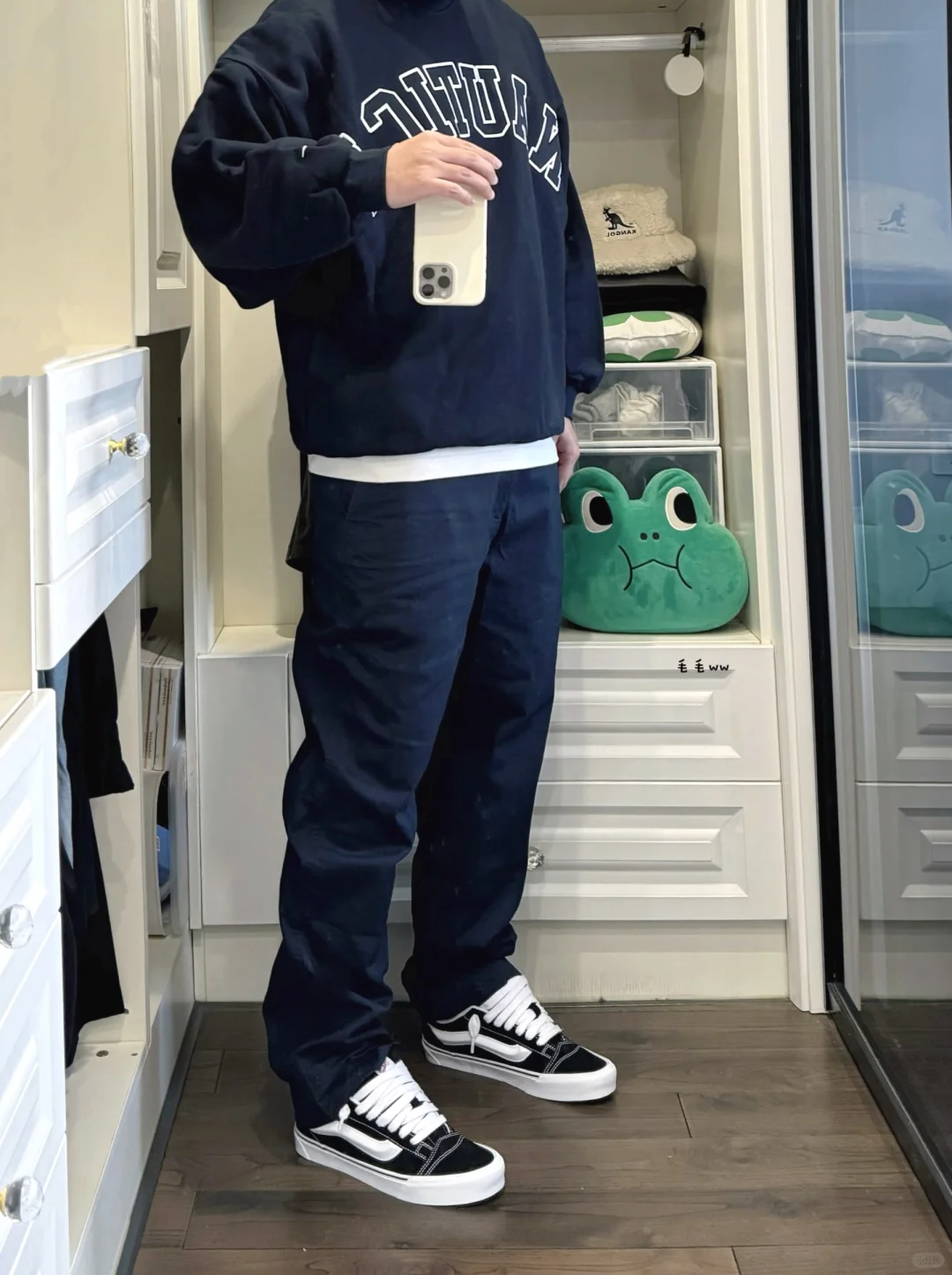 藏青色系｜直筒裤穿搭