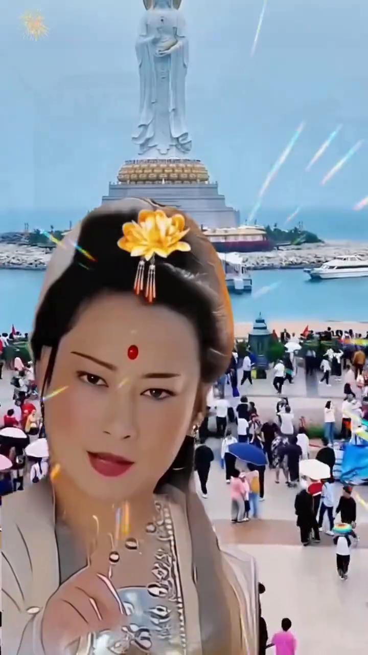 大贵人等一下，你要把观音菩萨说的这些话记住，请用你手中光明的灯点亮右边所有灯，愿