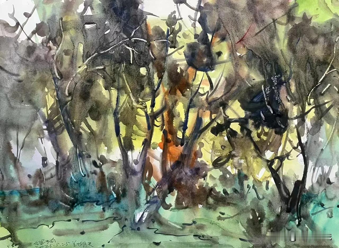 张继渝老师绘画作品欣赏
小区一隅  水彩速写四开