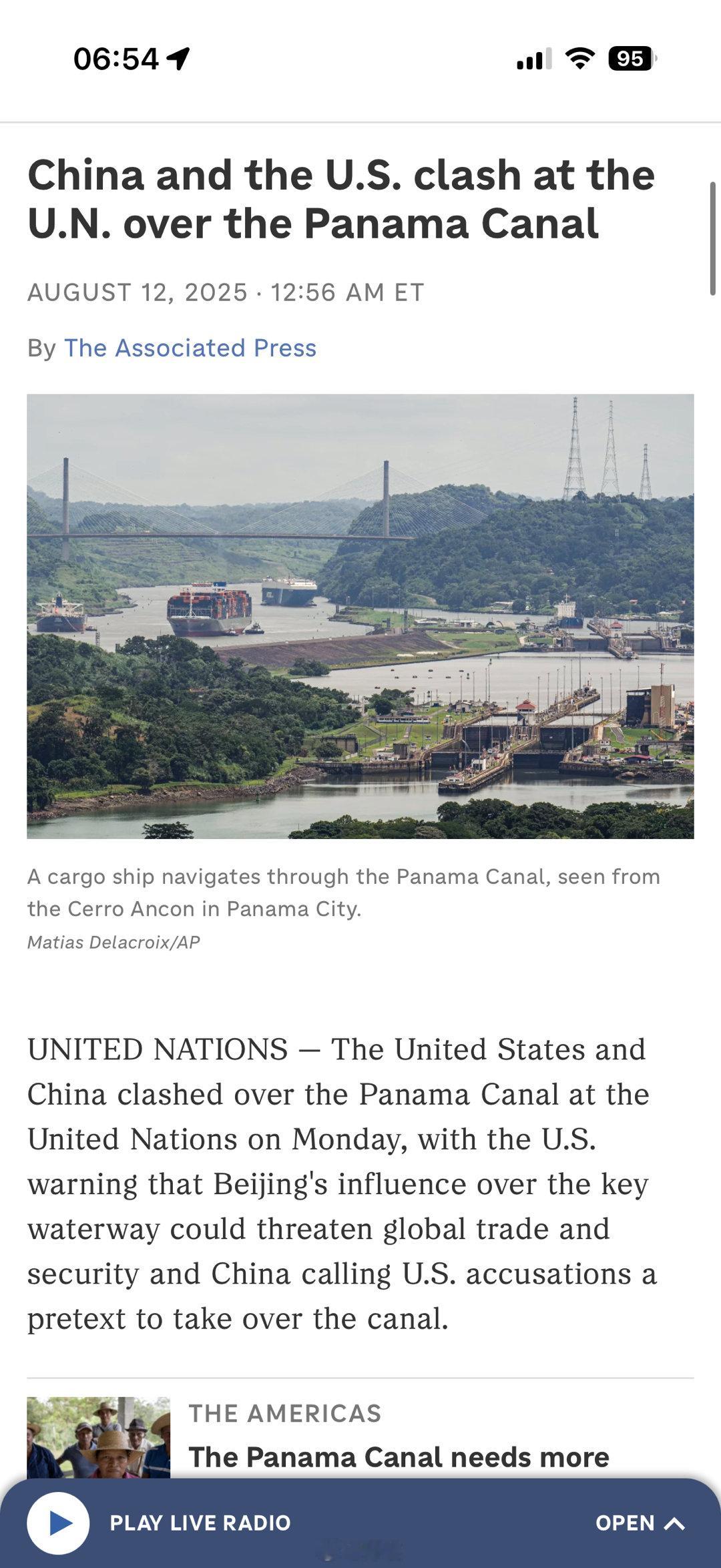 中国与美国在联合国针对巴拿马运河发生激烈争执2025年8月12日，联合国安理会会