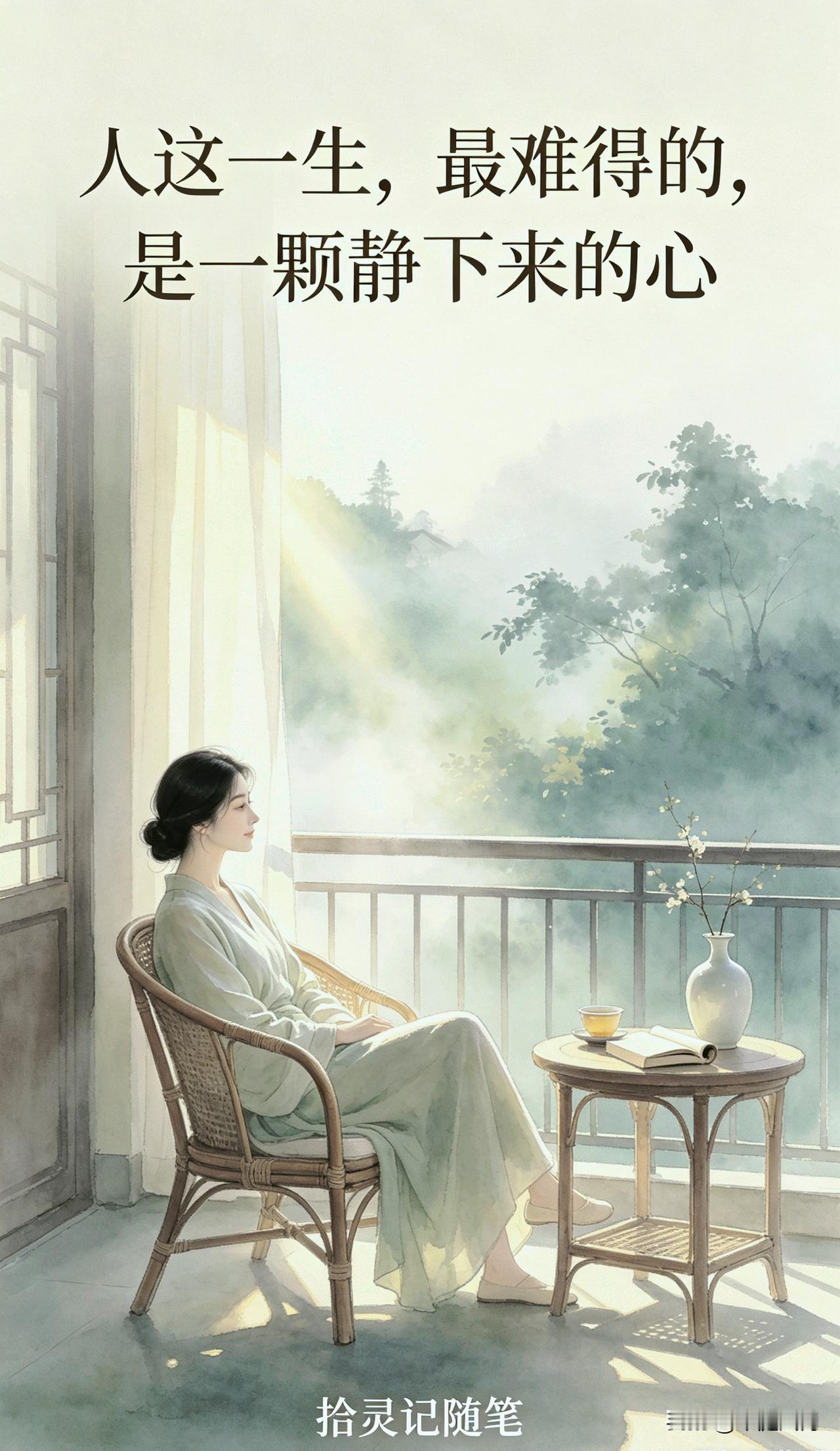 人这一生，最难得的，是一颗静下来的心。

周末清晨，被窗外一声鸟鸣唤醒。

没有