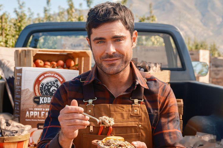 zac efron 扎克埃夫隆为华夫品牌kodiak cakes新上架的苹果核桃