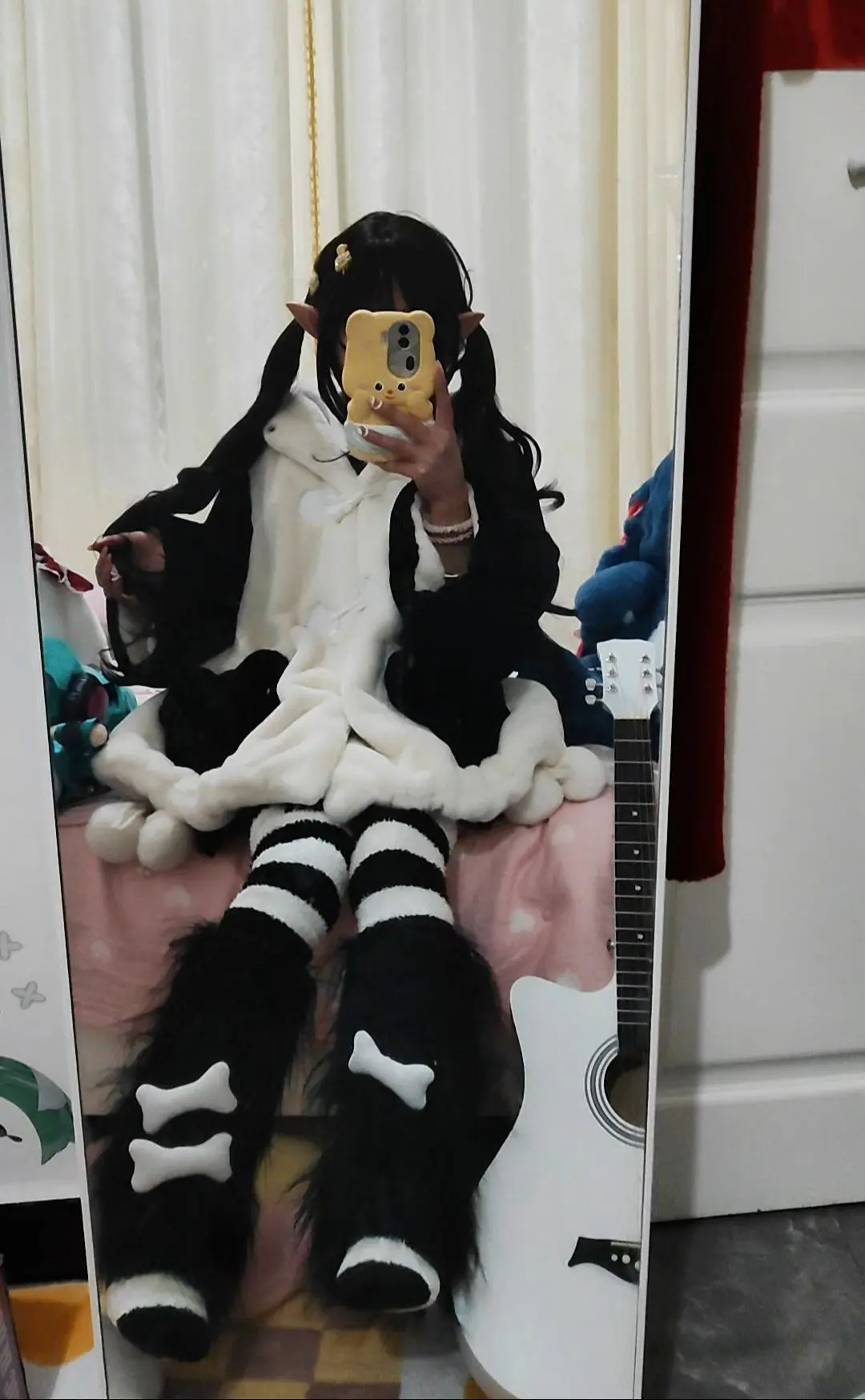 甜妹 ootd穿搭 JK 对镜拍 宅女