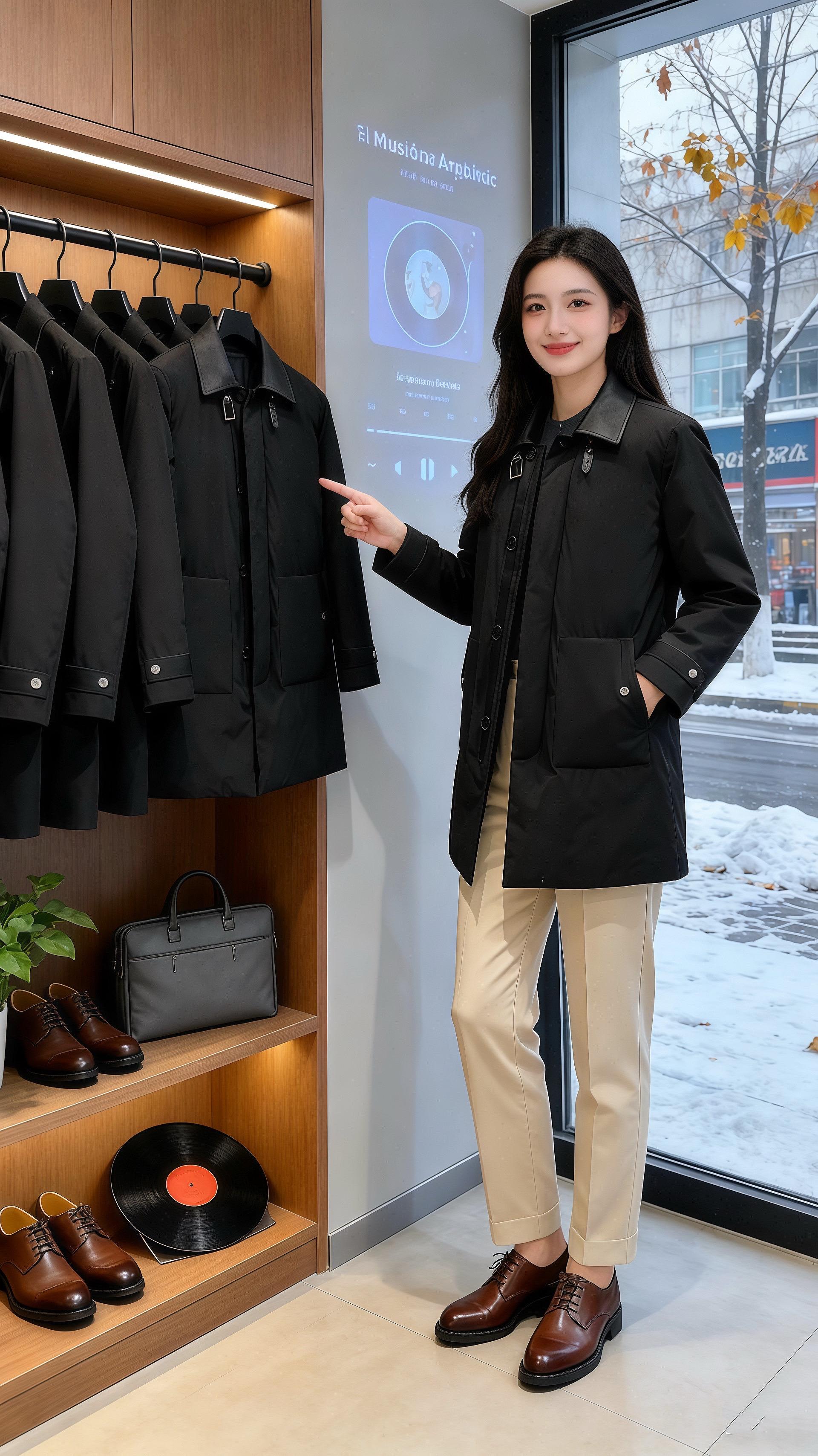 雪粒扑在服饰店的落地玻璃上时，皓明抬眼撞见许妍。她穿的黑色中长款外套翻...