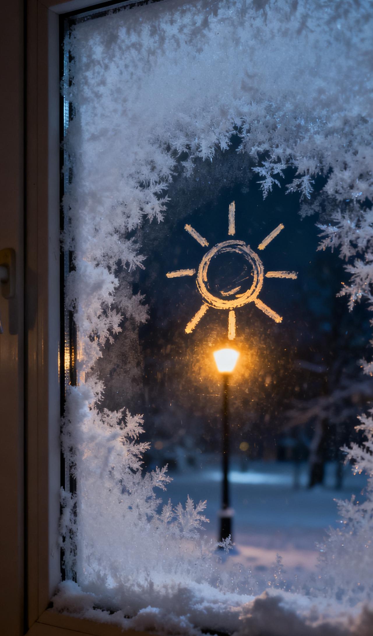 冬日里最暖的发现：在起雾的窗上画了个太阳，忽然明白，能融化寒冷的，原来是我自己呼