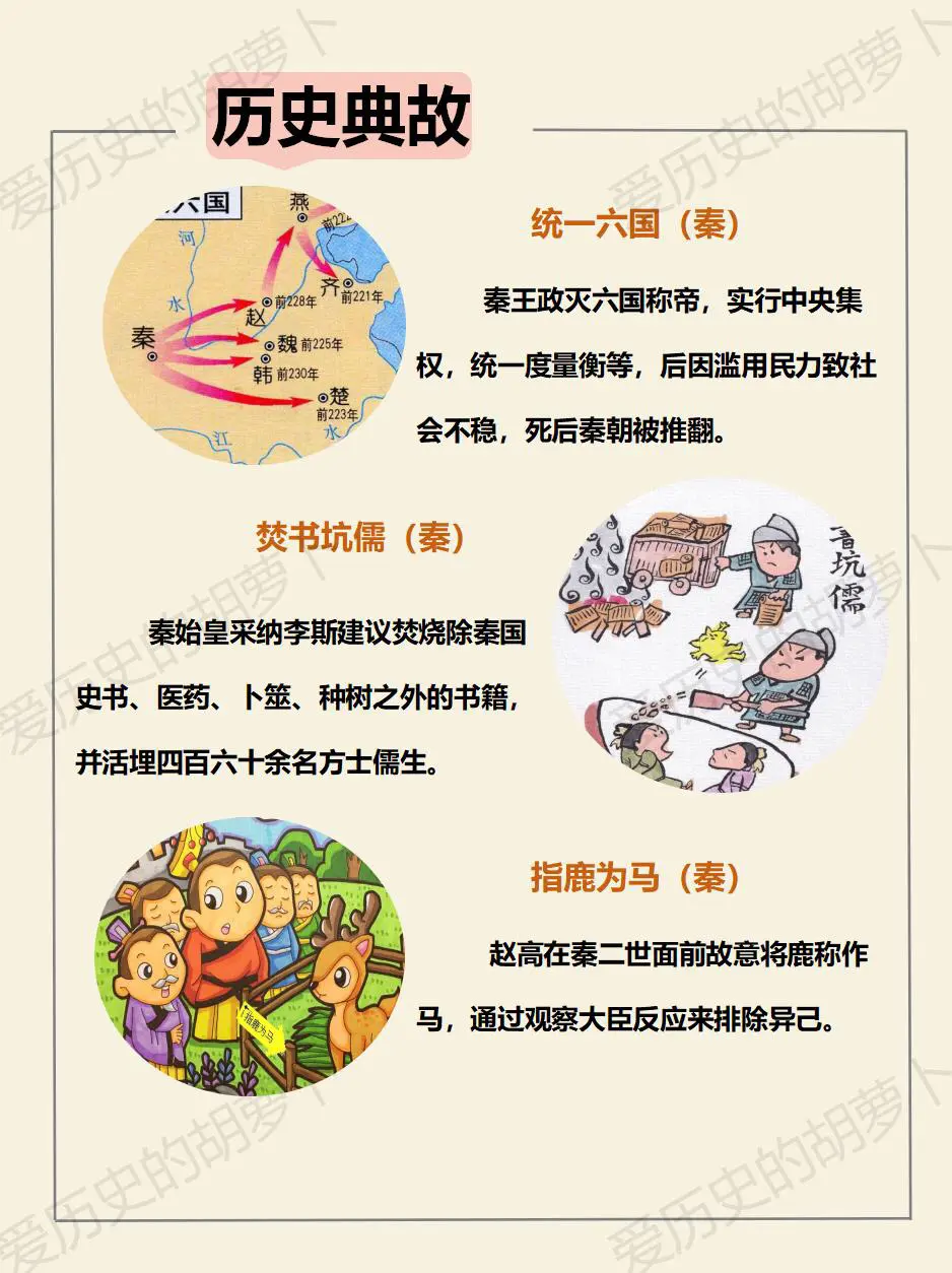 秦朝时期的历史典故。每天跟我涨知识