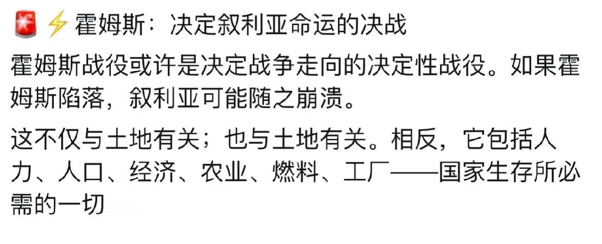 叙利亚反抗军，继攻占阿勒颇，哈马后，兵峰已经抵达大马士革最后屏障＿＿霍姆斯！
