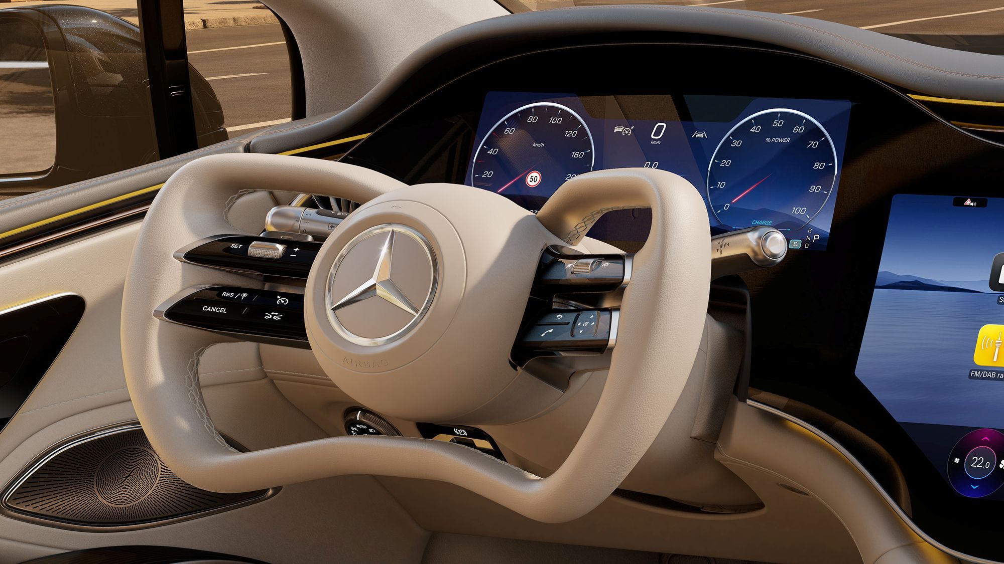 梅赛德斯EQS 没错 也要换代改款了，这内饰和方向盘带来全新驾驶交互体验 敬请期