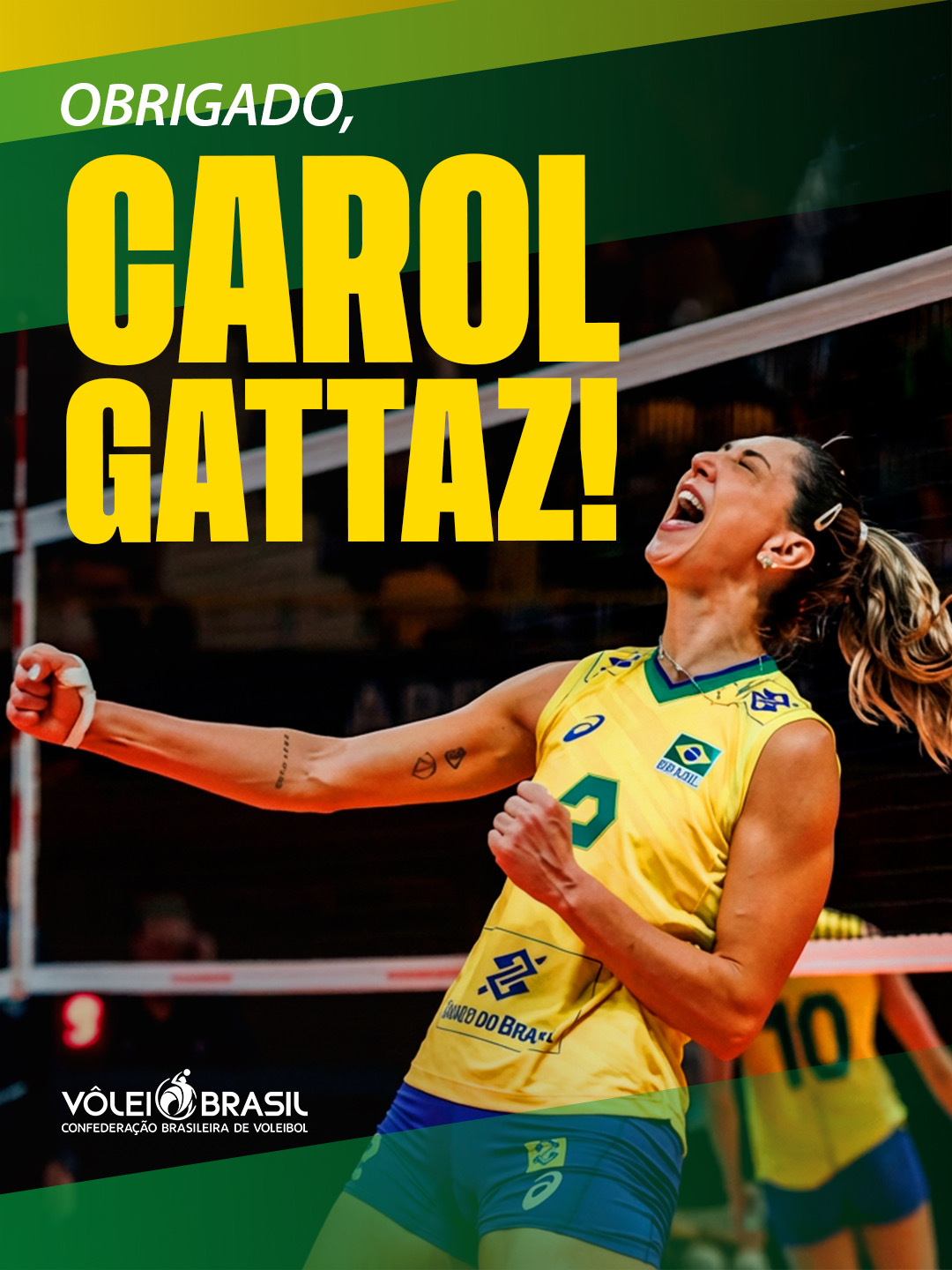 巴西🇧🇷排协发文，致敬老将卡罗琳！Obrigado, Carol Gatta